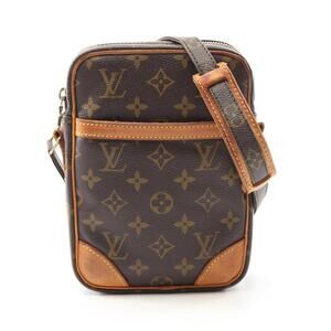 Louis Vuitton Danube Monogram Shoulder Bag Canvas Leather Brown